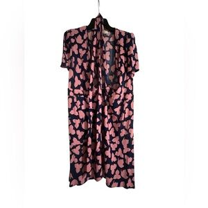 Diane von Furstenberg $328USD Charlene Blue Pink Floral Wrap Dress